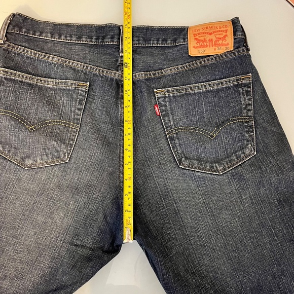 Levi’s 559 Relaxed Fit Jeans Zipper Fly Red Tag 36x30 Act 35x29 Blue Dark Wash D - Picture 4 of 9